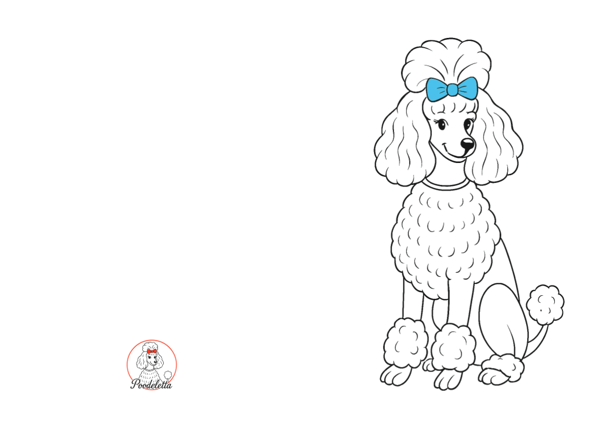 The Poodeletta Card — Blue Bow