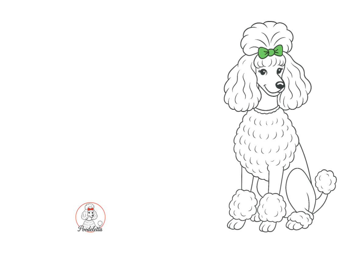 The Poodeletta Card — Green Bow